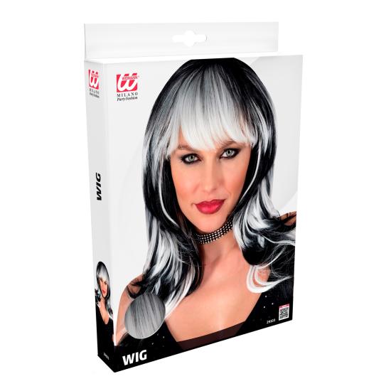 Peluca “Vampirosa” – larga con flequillo (Negra/Blanca y Negra/Roja) Peluca “Vampirosa” – larga con flequillo (Negra/Blanca y Negra/Roja)