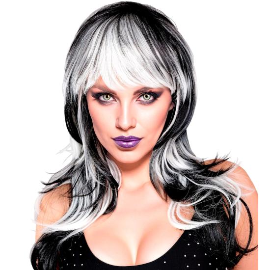 Peluca “Vampirosa” – larga con flequillo (Negra/Blanca y Negra/Roja) Peluca “Vampirosa” – larga con flequillo (Negra/Blanca y Negra/Roja)