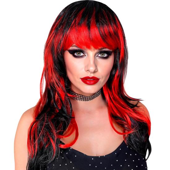 Peluca “Vampirosa” – larga con flequillo (Negra/Blanca y Negra/Roja) Peluca “Vampirosa” – larga con flequillo (Negra/Blanca y Negra/Roja)