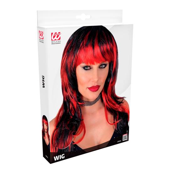 Peluca “Vampirosa” – larga con flequillo (Negra/Blanca y Negra/Roja) Peluca “Vampirosa” – larga con flequillo (Negra/Blanca y Negra/Roja)