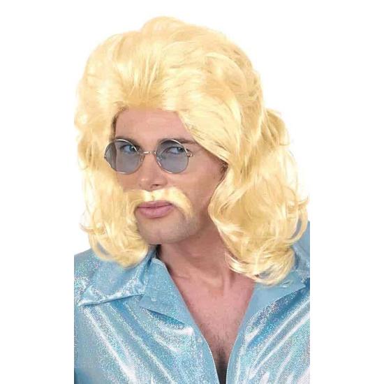 Peluca y Bigote años 70 color rubia Peluca y Bigote años 70 color rubia