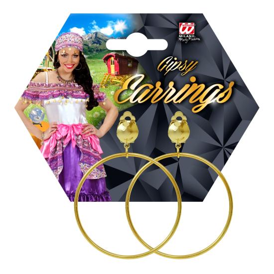 Pendientes de Aro Dorados Clip-On – Accesorio de Disfraz Gipsy, Pirata o Adivina (6 cm) | Widmann Pendientes de Aro Dorados Clip-On – Accesorio de Disfraz Gipsy, Pirata o Adivina (6 cm) | Widmann
