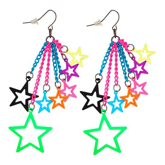 Pendientes Estrella Neón Años 80 Pendientes Estrella Neón Años 80