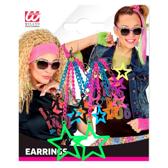 Pendientes Estrella Neón Años 80 Pendientes Estrella Neón Años 80