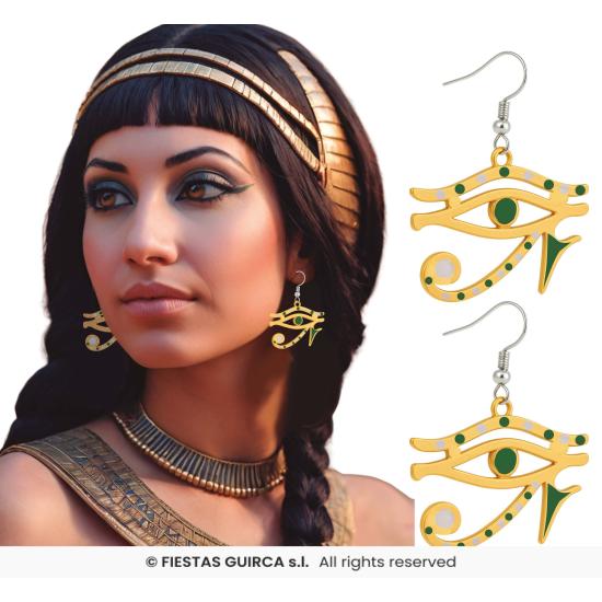 Pendientes Ojo de Horus Dorados – Accesorio Egipcio para Disfraces de Cleopatra y Faraona Pendientes Ojo de Horus Dorados – Accesorio Egipcio para Disfraces de Cleopatra y Faraona