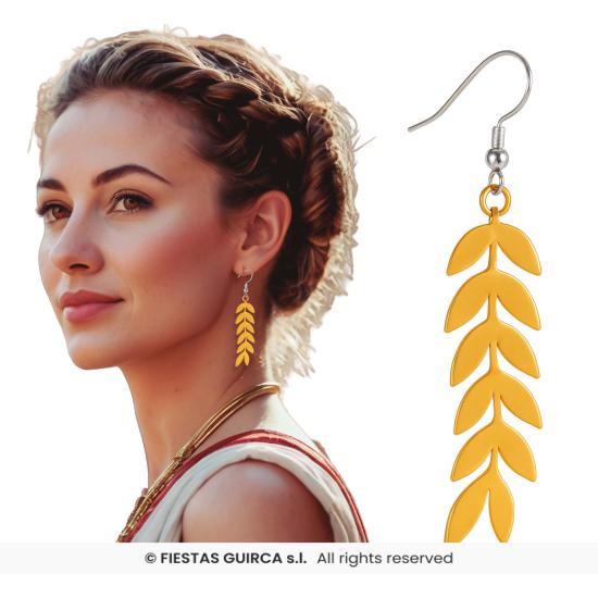 Pendientes Romana Dorada – Accesorio de Joyería para Disfraces de Emperatriz, Diosa y Dama de la Antigua Roma Pendientes Romana Dorada – Accesorio de Joyería para Disfraces de Emperatriz, Diosa y Dama de la Antigua Roma