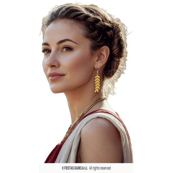 Pendientes Romana Dorada – Accesorio de Joyería para Disfraces de Emperatriz, Diosa y Dama de la Antigua Roma Pendientes Romana Dorada – Accesorio de Joyería para Disfraces de Emperatriz, Diosa y Dama de la Antigua Roma
