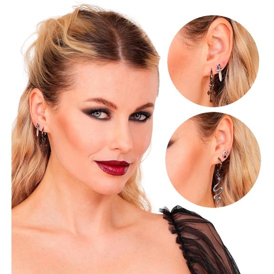 Pendientes Surtidos 6 Modelos – Calaveras, Cruces, Serpientes y Dagas Pendientes Surtidos 6 Modelos – Calaveras, Cruces, Serpientes y Dagas