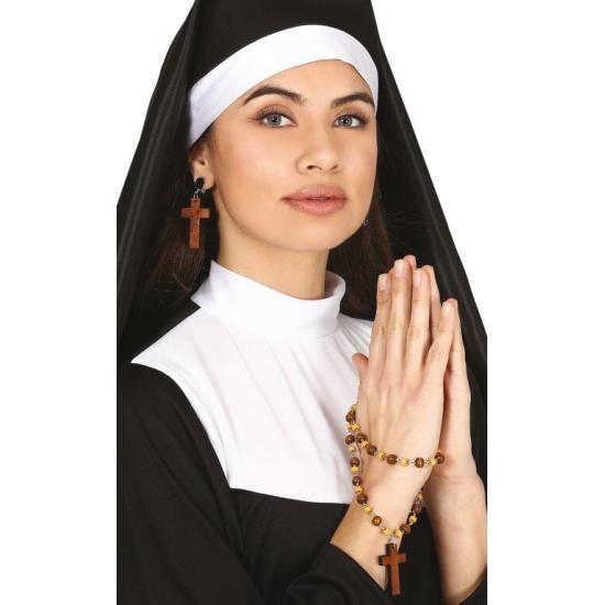 Pendientes y rosario de religiosa Pendientes y rosario de religiosa