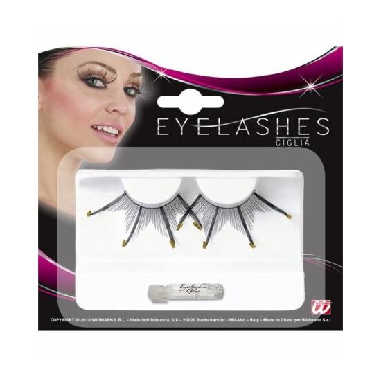 Pestañas negras con Maxi Puntas con purpurina dorada Pestañas negras con Maxi Puntas con purpurina dorada