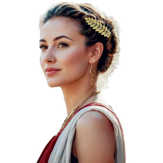 Pinza de Pelo Laurel Metálica Dorada – Accesorio de Disfraz para Fiestas de Época, Carnaval y Halloween Pinza de Pelo Laurel Metálica Dorada – Accesorio de Disfraz para Fiestas de Época, Carnaval y Halloween