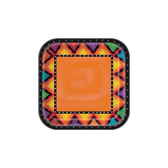 Plato Cuadrado 23 cm Mexicanos pack de 10 und Plato Cuadrado 23 cm Mexicanos pack de 10 und