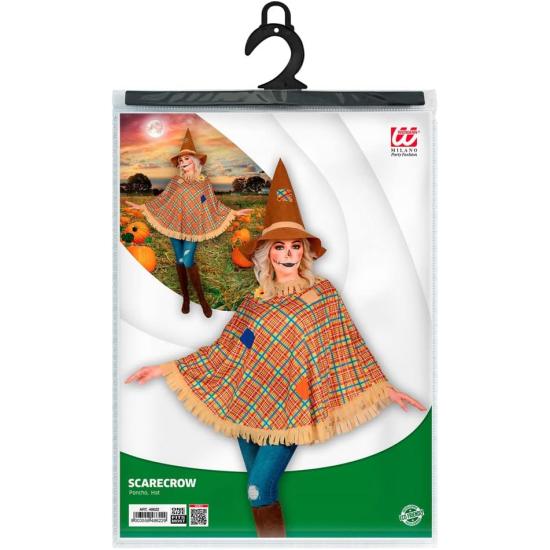 Poncho Espantapájaros con Sombrero – Disfraz de Halloween y Carnaval Poncho Espantapájaros con Sombrero – Disfraz de Halloween y Carnaval