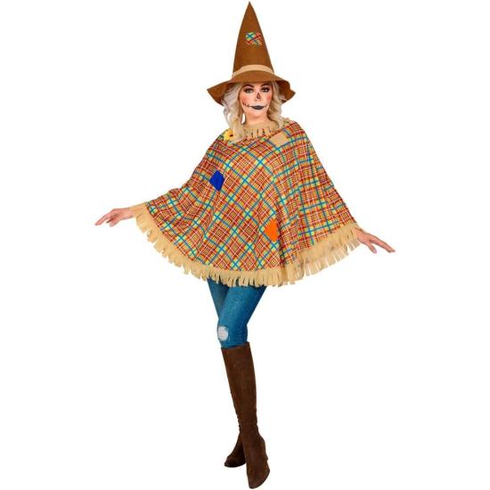 Poncho Espantapájaros con Sombrero – Disfraz de Halloween y Carnaval Poncho Espantapájaros con Sombrero – Disfraz de Halloween y Carnaval