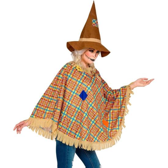 Poncho Espantapájaros con Sombrero – Disfraz de Halloween y Carnaval Poncho Espantapájaros con Sombrero – Disfraz de Halloween y Carnaval