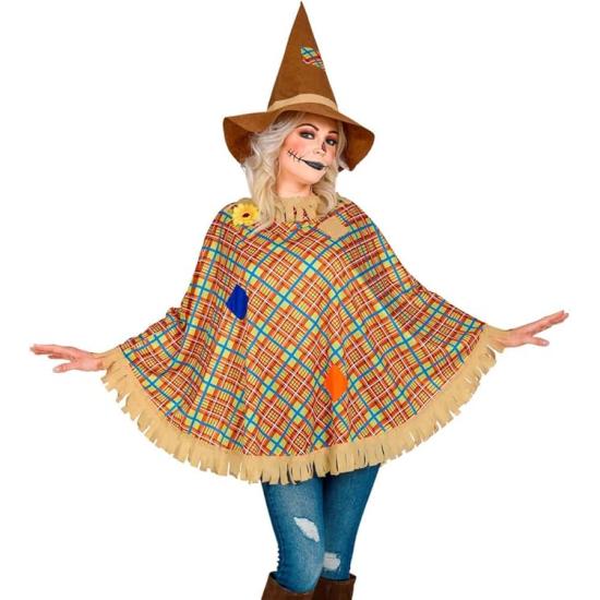 Poncho Espantapájaros con Sombrero – Disfraz de Halloween y Carnaval Poncho Espantapájaros con Sombrero – Disfraz de Halloween y Carnaval