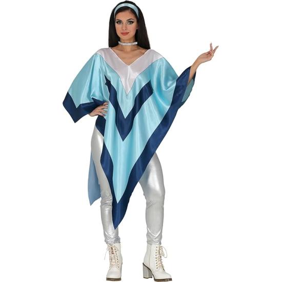 Poncho Super Trouper ABBA para Mujer – Disfraz de los Años 70 Azul para Fiestas, Halloween y Carnaval Poncho Super Trouper ABBA para Mujer – Disfraz de los Años 70 Azul para Fiestas, Halloween y Carnaval