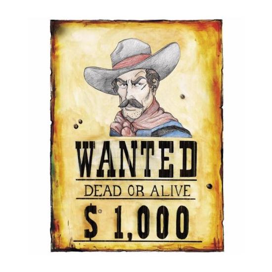 Poster Wanted 38 x 50 cms Poster Wanted 38 x 50 cms