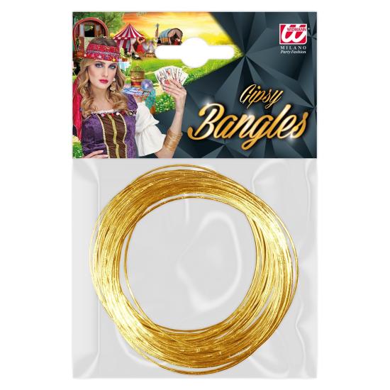 Pulseras Doradas Estilo Gitano – Set de 40 | Widmann 2983B Pulseras Doradas Estilo Gitano – Set de 40 | Widmann 2983B
