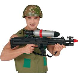 Rifle Lanzador de Agua (72 cm) - Juguete de Arma de Fuego para Fiestas de Verano y Graduación - Ideal para Cumpleaños y Despedidas de Soltero - Niños y Adultos - Negro Plata