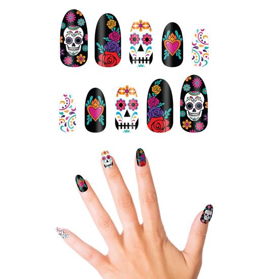Set 10 Uñas Catrina con Adhesivo Set 10 Uñas Catrina con Adhesivo
