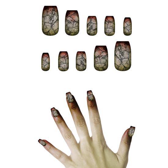 Set 10 uñas Zombie con adhesivo Set 10 uñas Zombie con adhesivo