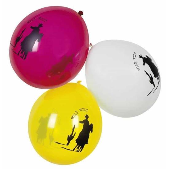 Set 6 Globos Salvaje Oeste 25 cms. Set 6 Globos Salvaje Oeste 25 cms.