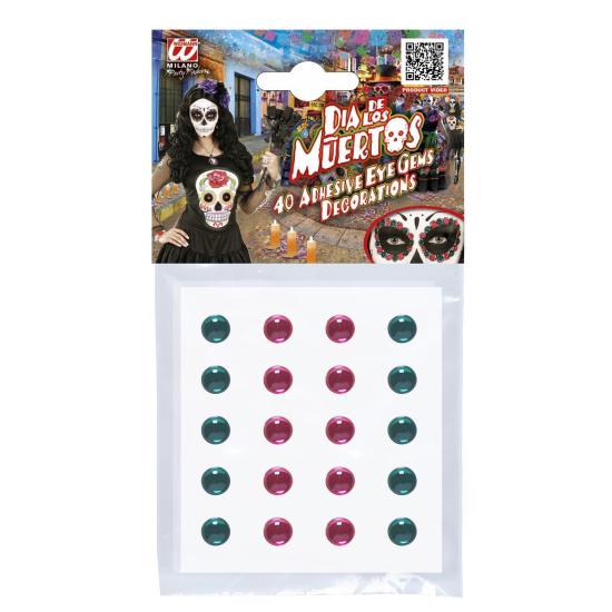 Set de 40 Gemas Adhesivas decorativas Ojos Rosa / Verde Set de 40 Gemas Adhesivas decorativas Ojos Rosa / Verde