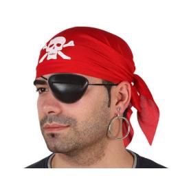 Set de Accesorios de Pirata para Adultos - Bandana, Parche y Pendiente