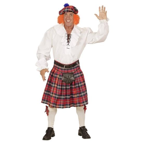 Set Escocés Lujo con Falda Escocesa y Gorra con Peluca Set Escocés Lujo con Falda Escocesa y Gorra con Peluca
