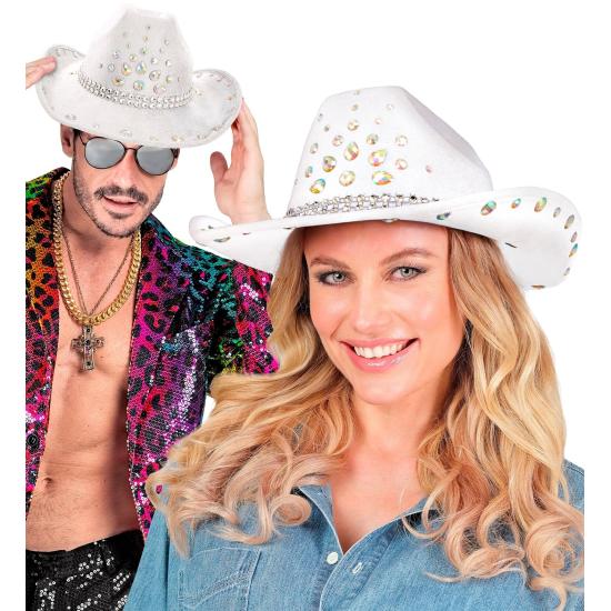 Sombrero Cowboy con Brillantes para Fiesta o Disfraz – Adulto Unisex Sombrero Cowboy con Brillantes para Fiesta o Disfraz – Adulto Unisex