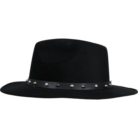 Sombrero de Fieltro Negro con Remaches Sombrero de Fieltro Negro con Remaches
