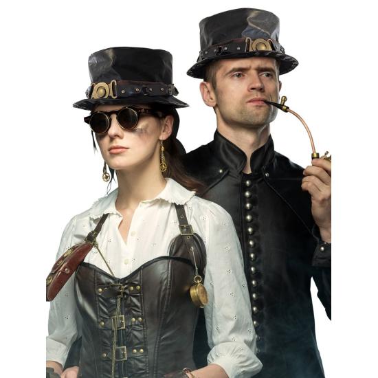 Sombrero Steampunk Negro envejecido Sombrero Steampunk Negro envejecido