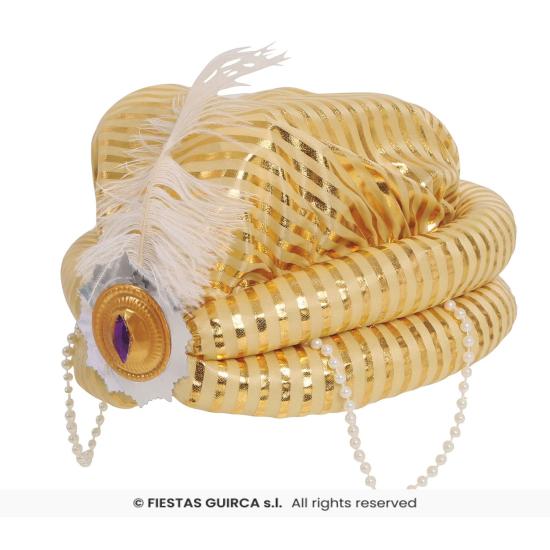 Sombrero Turbante Árabe con adornos Oro adulto