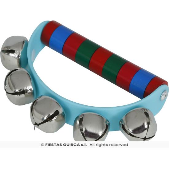 Sonajero de Cascabeles de Madera (9x11 cm) - Instrumento Musical Infantil con Asa de Colores - Ideal para Navidad, Fiestas y Animación Sonajero de Cascabeles de Madera (9x11 cm) - Instrumento Musical Infantil con Asa de Colores - Ideal para Navidad, Fiestas y Animación