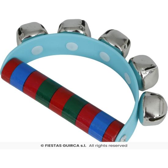 Sonajero de Cascabeles de Madera (9x11 cm) - Instrumento Musical Infantil con Asa de Colores - Ideal para Navidad, Fiestas y Animación Sonajero de Cascabeles de Madera (9x11 cm) - Instrumento Musical Infantil con Asa de Colores - Ideal para Navidad, Fiestas y Animación