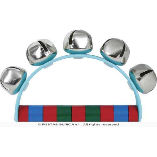 Sonajero de Cascabeles de Madera (9x11 cm) - Instrumento Musical Infantil con Asa de Colores - Ideal para Navidad, Fiestas y Animación Sonajero de Cascabeles de Madera (9x11 cm) - Instrumento Musical Infantil con Asa de Colores - Ideal para Navidad, Fiestas y Animación