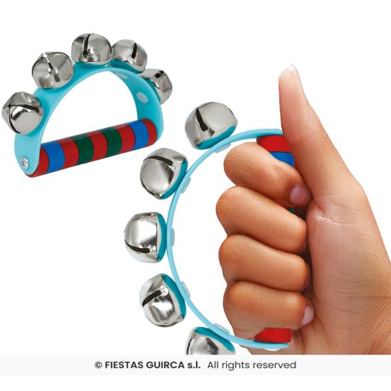 Sonajero de Cascabeles de Madera (9x11 cm) - Instrumento Musical Infantil con Asa de Colores - Ideal para Navidad, Fiestas y Animación Sonajero de Cascabeles de Madera (9x11 cm) - Instrumento Musical Infantil con Asa de Colores - Ideal para Navidad, Fiestas y Animación