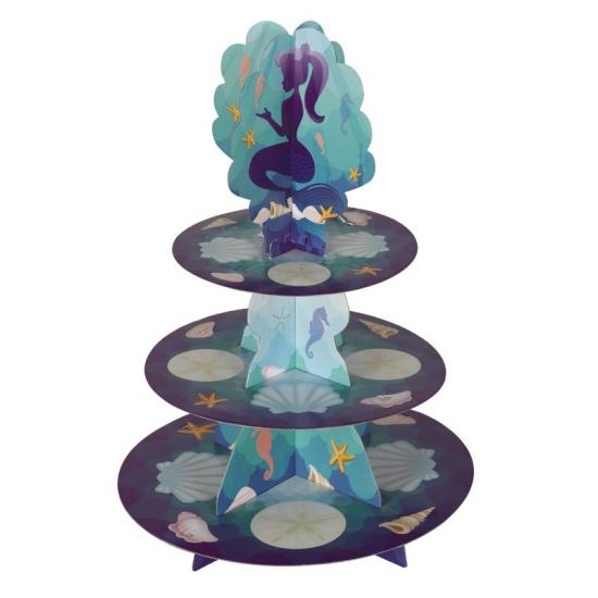 Stand para cupcakes de Sirena con 3 alturas Stand para cupcakes de Sirena con 3 alturas