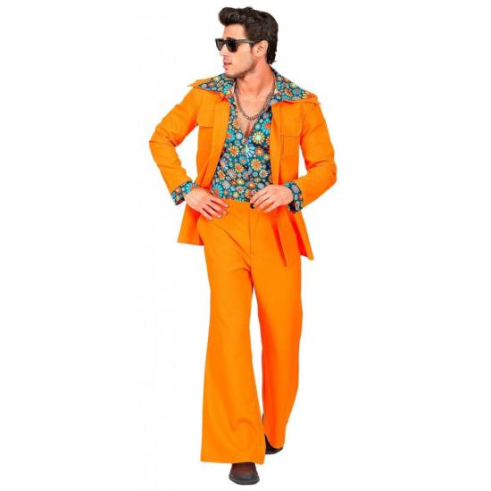 Disfraz Traje Disco Años 70 Naranja para Hombre Disfraz Traje Disco Años 70 Naranja para Hombre