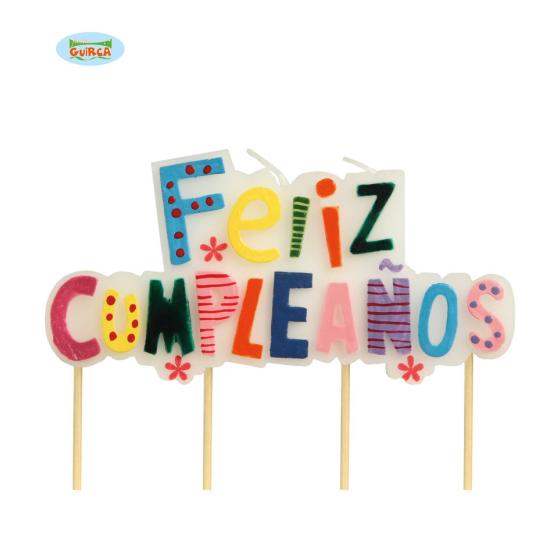 Vela Feliz Cumpleaños 4.5 x 9 cms Vela Feliz Cumpleaños 4.5 x 9 cms