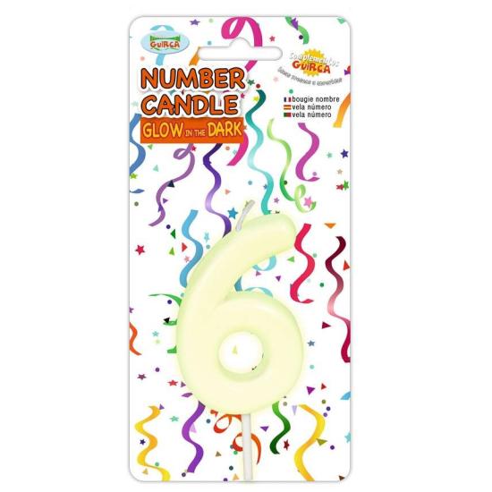 Vela Fluorescente Número 6 Vela Fluorescente Número 6